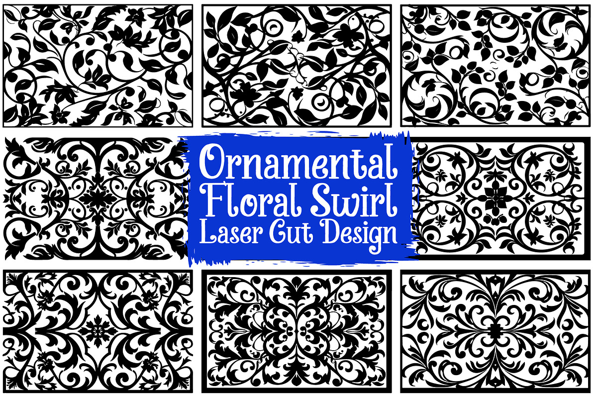 Floral Swirl Ornament Vector Set, an Illustration by balal
