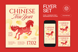 Chinese New Year Of The Horse Flyer, a Flyer Template by graphicook