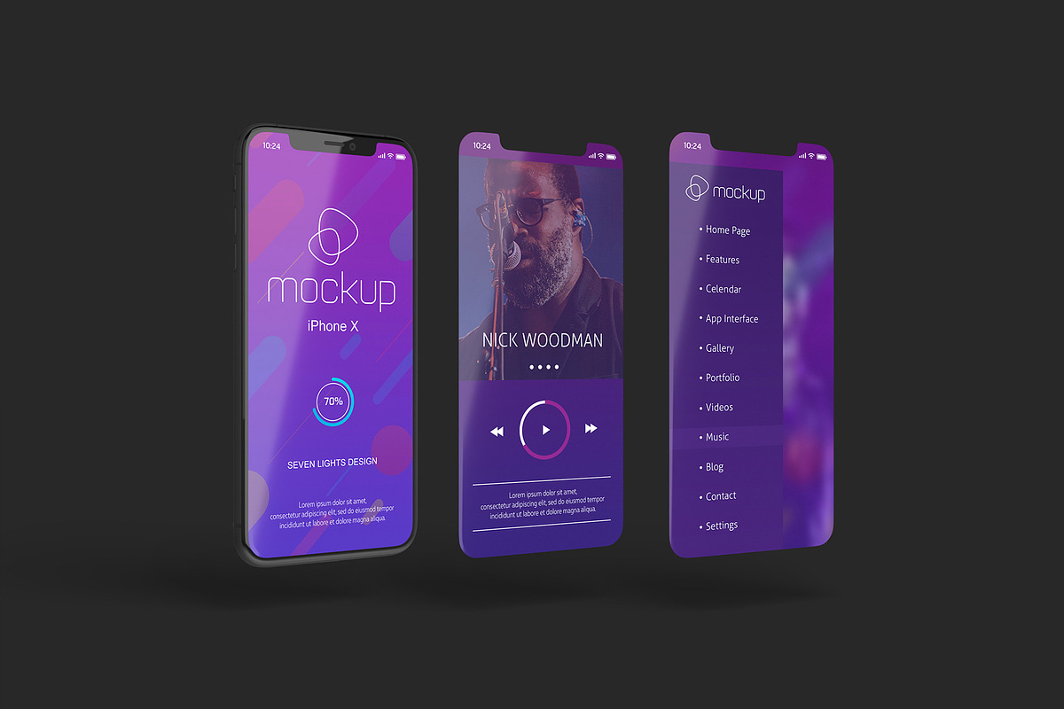 iPhone X Mockup #1, an iPhone Mockup by Seven Lights (Photo 3 of 5)