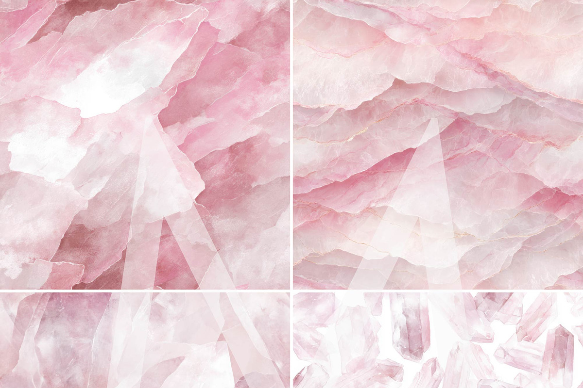 Seamless Rose Quartz Digital Papers, a Pattern Graphic by Maishop (Photo 4 of 7)