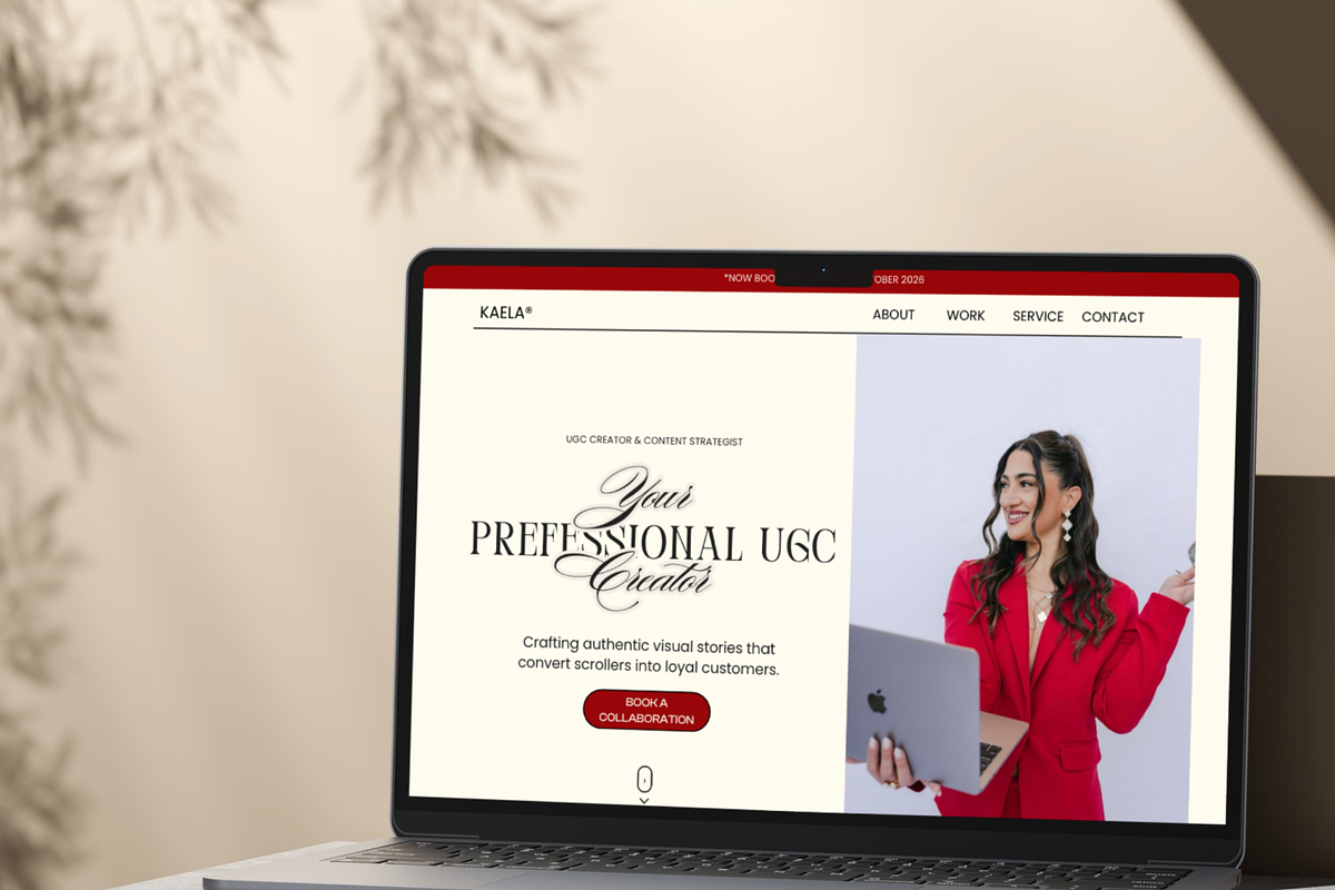 Red Velvet Canva Website Kaela UGC, a Marketing Template by AtelierDuVow (Photo 1 of 10)