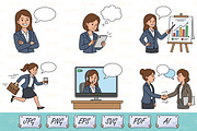 Businesswoman Doodle Character Set, a Person Illustration by Ghagra (Thumbnail 1 of 3)