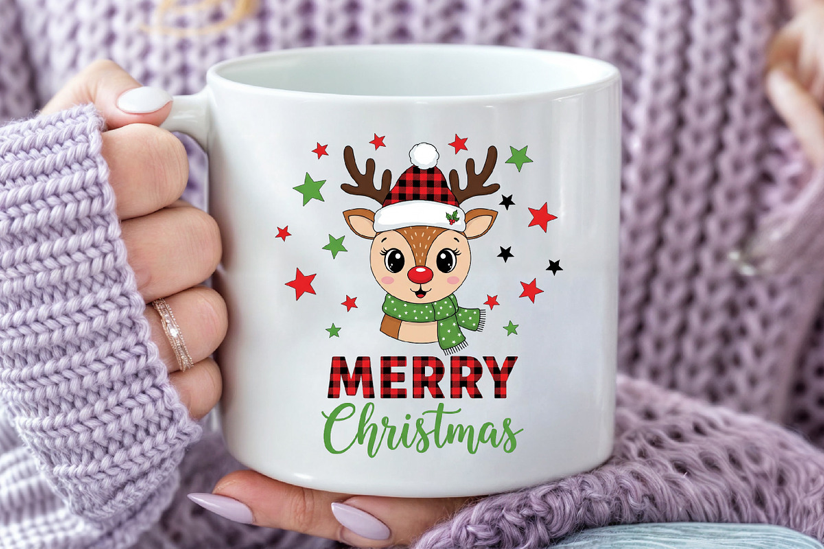 Cute Reindeer Merry Christmas, an Illustration by Craft Nest (Photo 4 of 6)