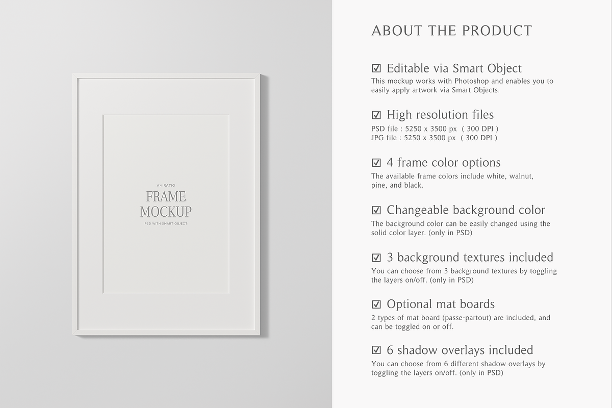 A4 Frame Mockup, a Print Template by Lelu Art Design (Photo 6 of 11)