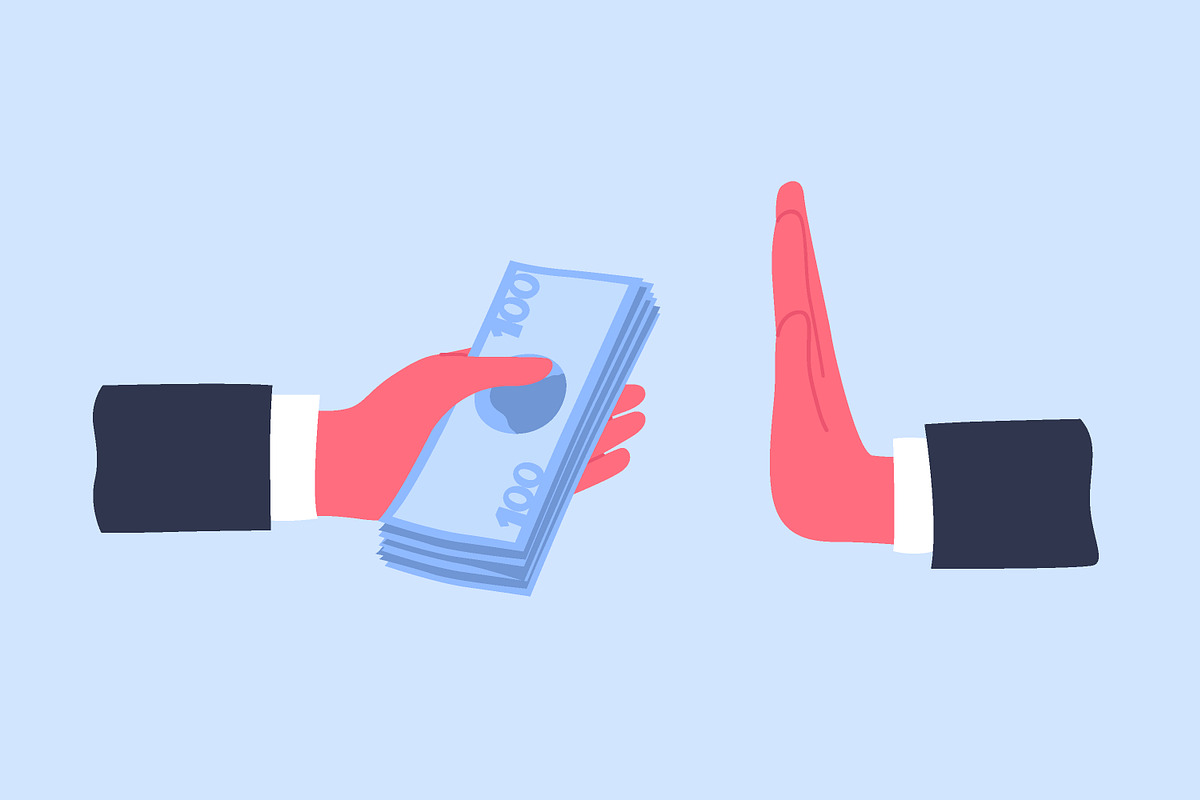 Stop corruption concept, a Finance Illustration by Good Studio (Photo 1 of 3)