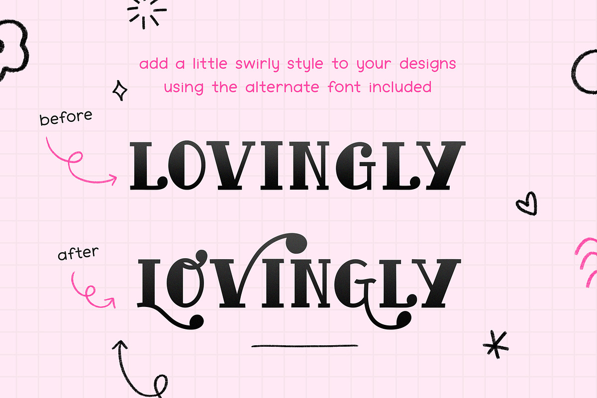 Love Hearts Font Duo, a Serif Font by Lollipop Hand Drawn (Photo 4 of 7)