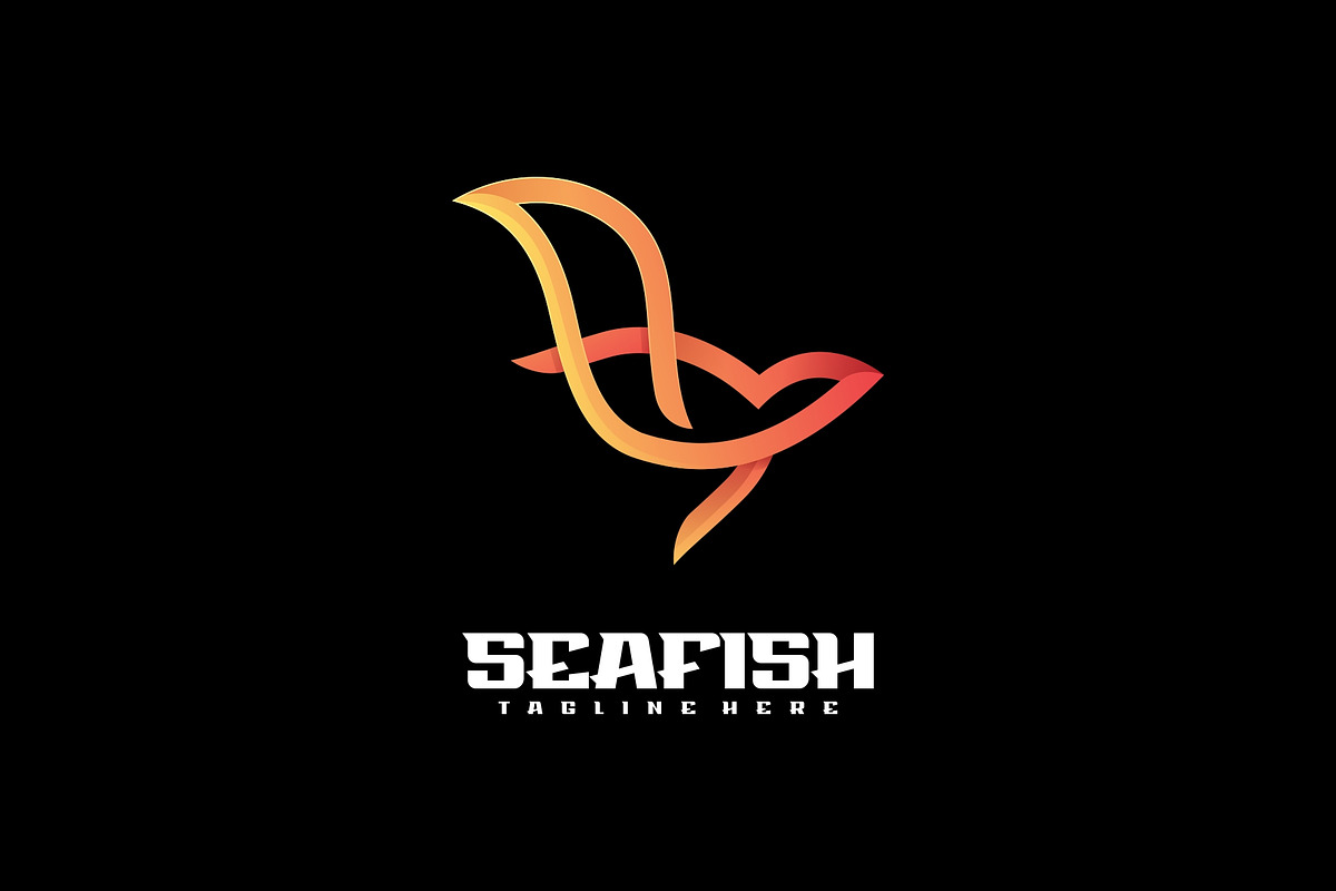 Sea Fish Gradient Colorful Style., a Branding & Logo Template by ModalTampang