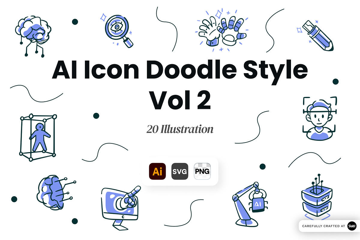 AI Icon Doodle Style Vol 2, an Object Graphic by SLAB! Design (Photo 1 of 3)