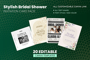 Bridal Shower Invitation Card Pack