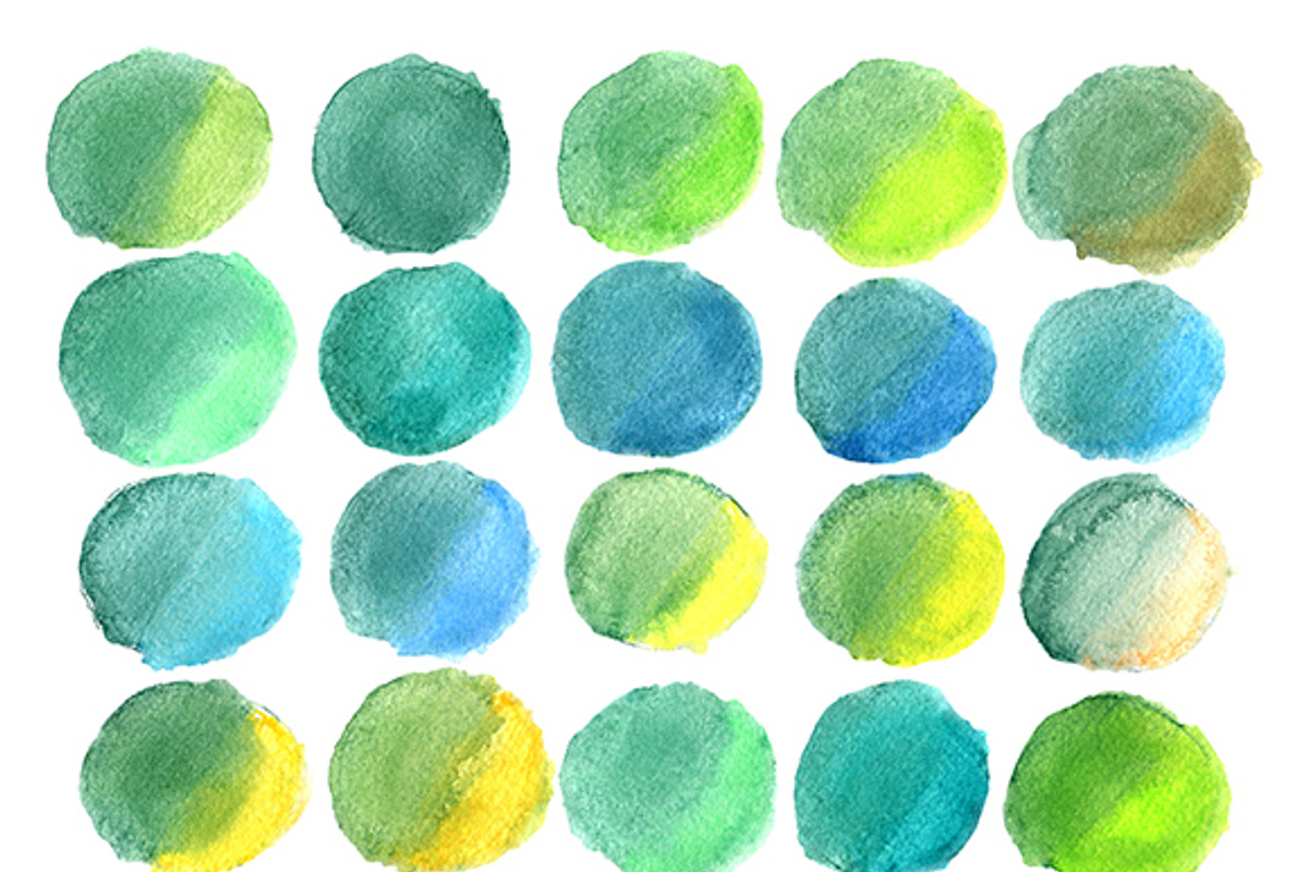 420 hand drawn watercolor spots, a Texture Graphic by Art Loft (Photo 4 of 14)