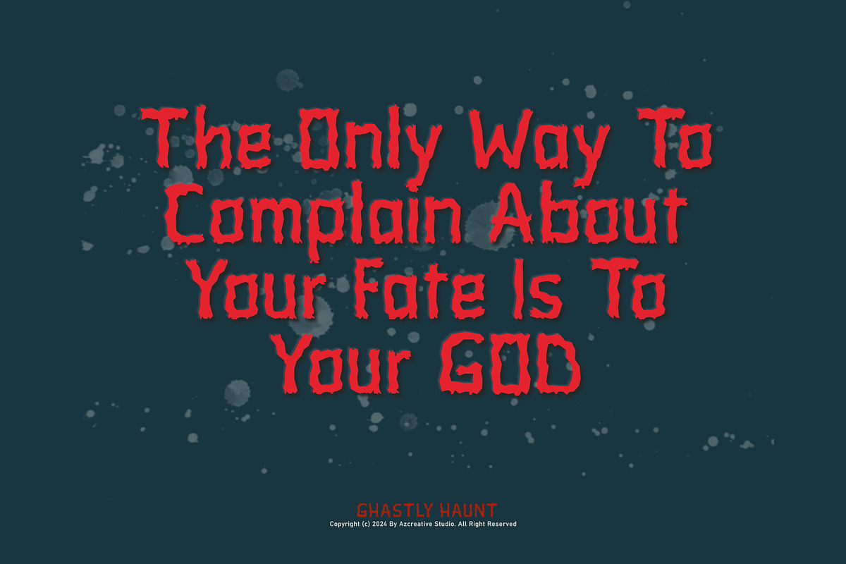 Ghastly Haunt - Unique Spooky Font, a Font by Azcreative Studio (Photo 3 of 6)