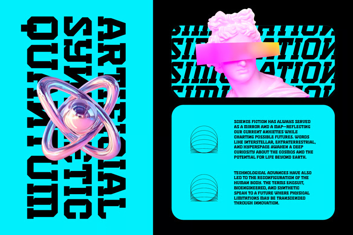 Nitrova - Futuristic Cyberpunk Font, a Serif Font by Brand Earth (Photo 5 of 7)