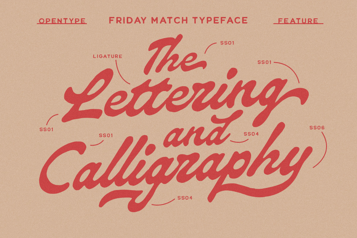 Friday Match Vintage Sporty Script, a Script Font by Letterhend Studio (Photo 5 of 11)