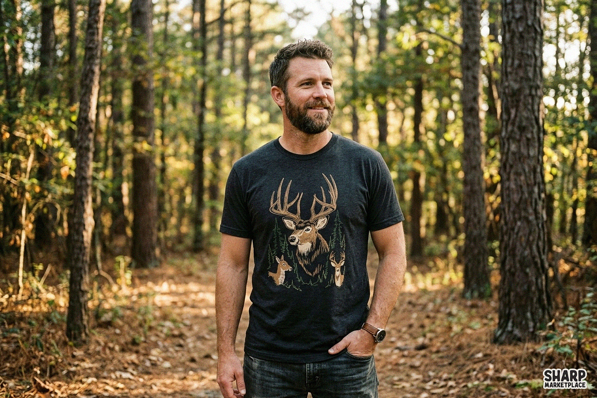 Rustic Buck And Deer In Dark Pine, an Object Graphic by SharpMarketplace (Photo 2 of 4)