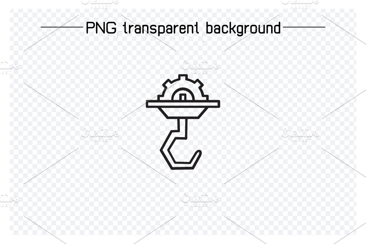 Pulley Crane Hook Icons Set, an Outline Icon by Designfour (Photo 5 of 7)