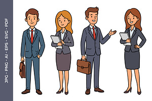 Cartoon Office People Illustration, a Person Illustration by nandinigraphics