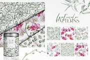 Orchid Watercolor flowers clipart, an Illustration by Yuliya Derbisheva (Thumbnail 9 of 10)
