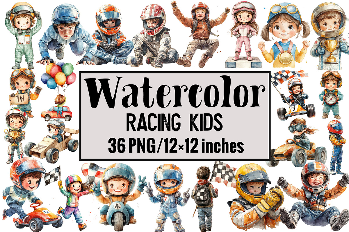 Racing Kids, an Illustration by Design Market (Photo 1 of 3)