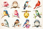 Cute Funny Birds Clipart, an Illustration by Dream Creation (Thumbnail 3 of 5)