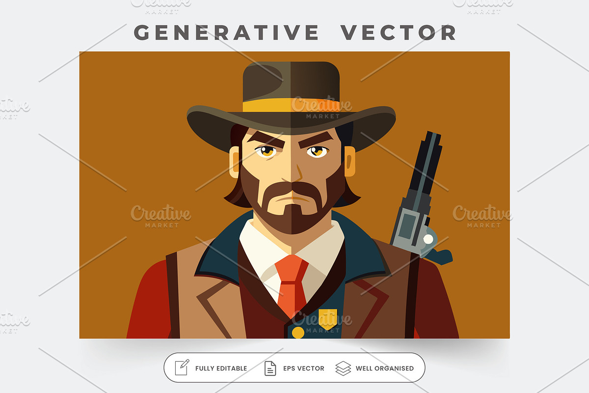 A determined gunslinger stands poise, a Graphic by Iftikhar Alam