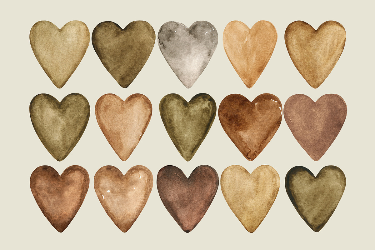 Watercolor heart cliparts & patterns, an Object Graphic by Naty Art (Photo 9 of 24)