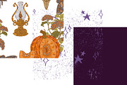 Pumpkin, Hawk Moth, Kerosene Lamp, a Pattern Graphic by NayaChu (Thumbnail 9 of 9)