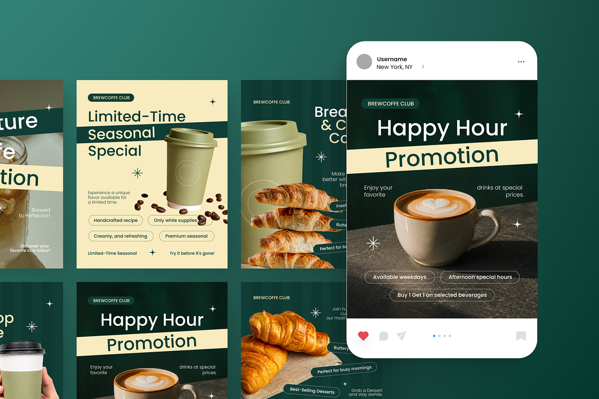 Cafe Shop Opening Instagram Post, a Social Media Template by Annora Studio (Photo 3 of 6)