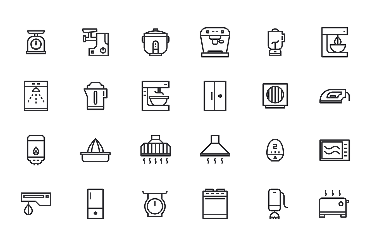 Kitchen Icons, an Outline Icon by Middltone (Photo 3 of 4)