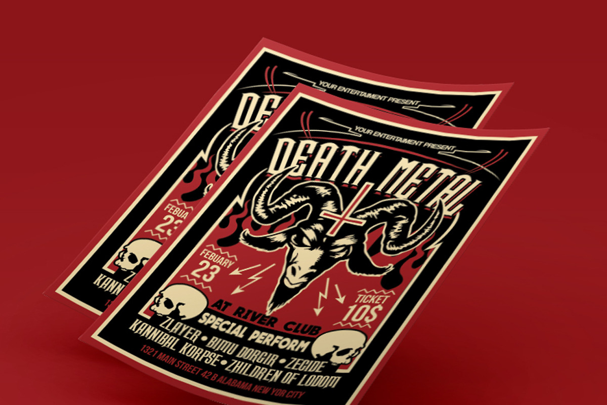 Death Metal Satanic Poster Flyer, a Flyer Template by Muhamad Iqbal hidayat (Photo 3 of 4)