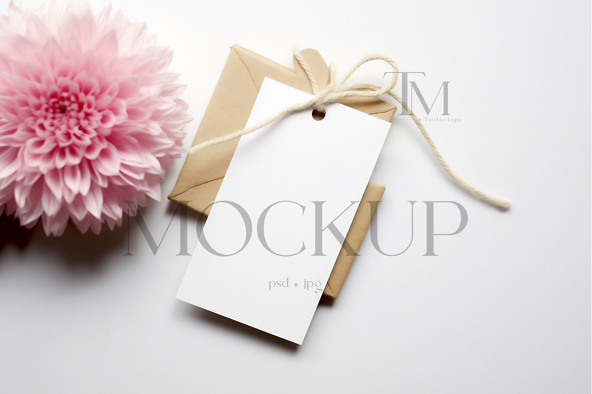 Gift Tag Mockup, 2x3.5 Tag Mockup, a Product Mockup by TatiMockup (Photo 1 of 6)