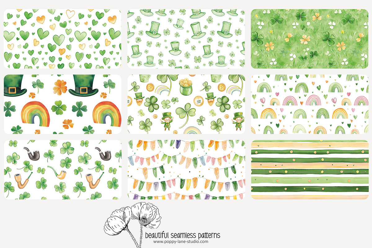 70 St Patrick's Day seamless pattern, a Pattern Graphic by Poppy Lane Studio (Photo 8 of 10)