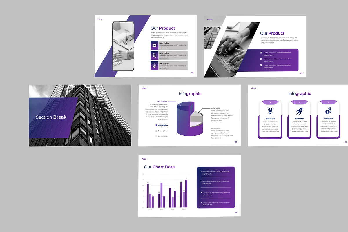 Vixen Presentation Template Design, a Presentation Template by Recreative (Photo 5 of 6)
