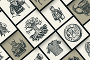 Vintage Viking Art Icon Set, a Person Illustration by Creative Stall (Thumbnail 6 of 9)