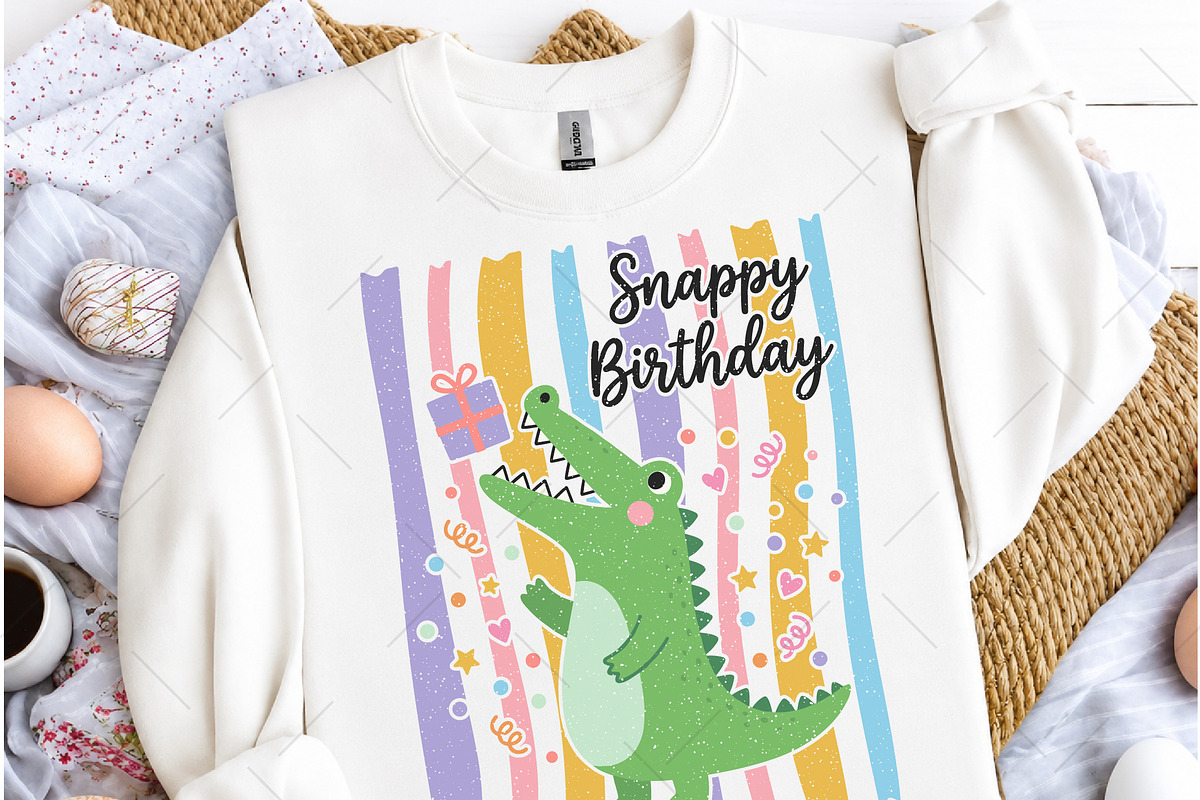 Birthday Pun Crocodile Hand-Drawn, a Seasonal Illustration by OK Design (Photo 2 of 5)
