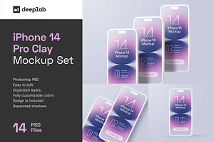 iPhone 14 Pro Clay Mockup Set