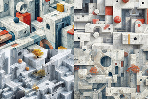 36 Geometric Concrete Canvases