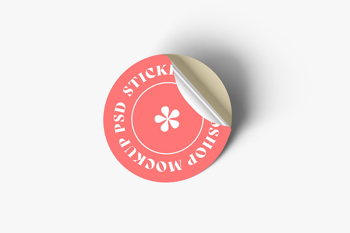 Round Sticker Mockups, a Merchandise Mockup by artimasa (Photo 4 of 6)