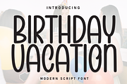 Birthday Vacation | Script Font, a Script Font by Scratchones (Thumbnail 1 of 8)