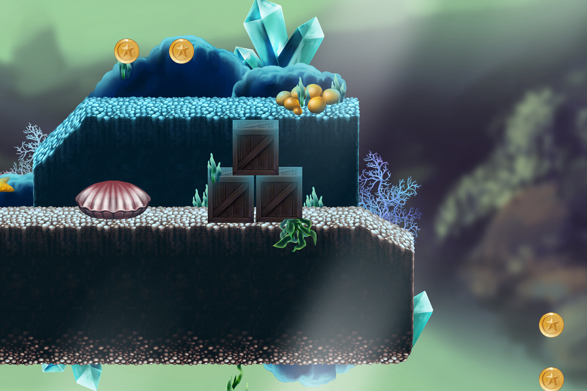 Platformer Tileset HD 5: Underwater, an Illustration by LudicArts (Photo 3 of 5)
