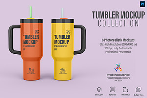 Tumbler Mockup - 6 views, a Cups & Container Mockup by Illusiongraphic