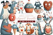 Kawaii Valentines Clipart, an Illustration by DreamArtGraphic (Thumbnail 1 of 4)