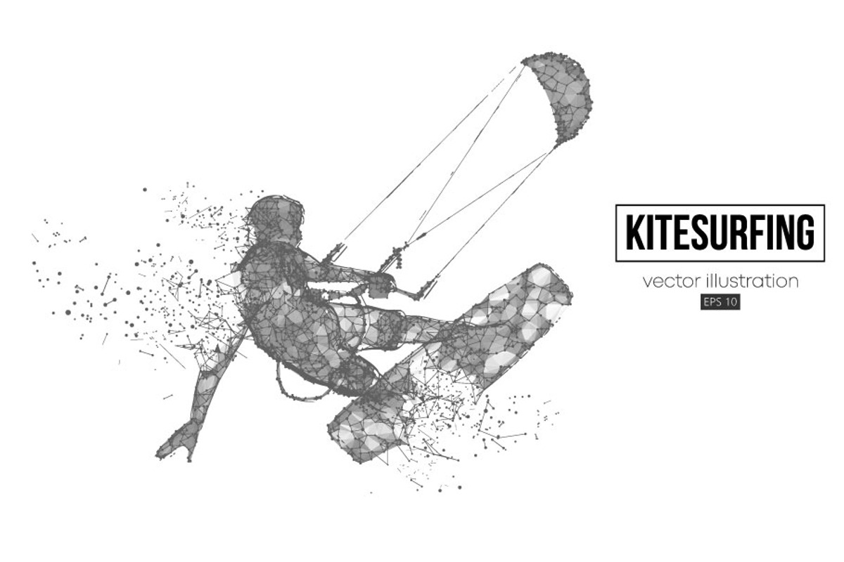 Silhouettes of a kitesurfer, a Sport Illustration by Matrosovv (Photo 3 of 4)