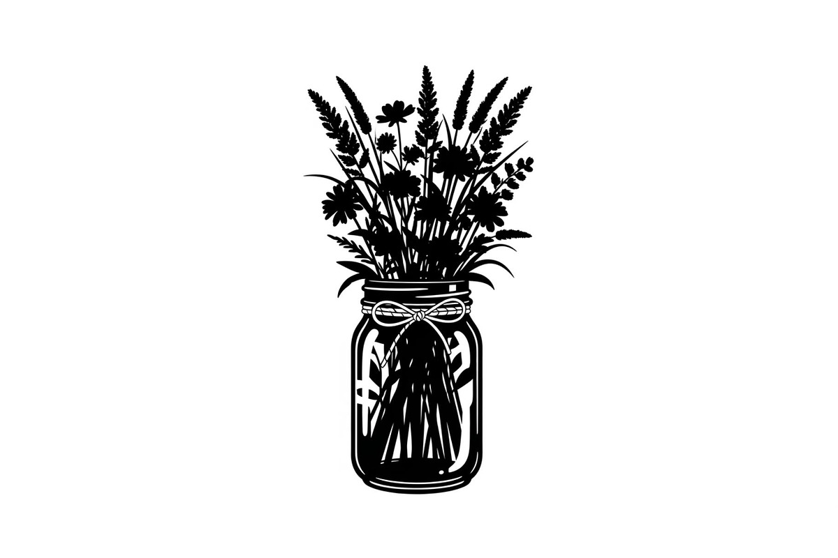 Wildflower Mason Jar SVG Bundle, an Illustration by Designs_River (Photo 9 of 31)