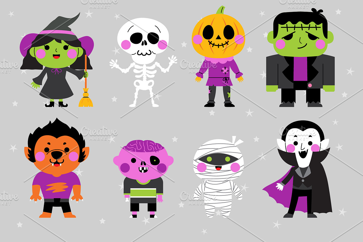 Halloween Character set, an Illustration by faitotoro (Photo 2 of 4)