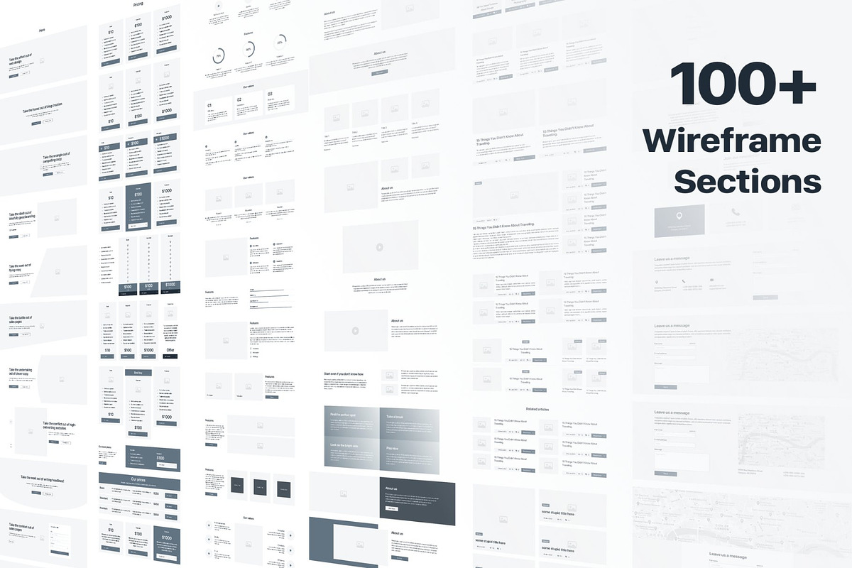 Web Wireframes Kit Desktop , Mobile preview 6