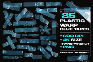 25 Plastic Warp Blue Tapes, a Texture Graphic by Parisa-Artstudio