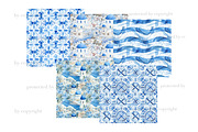 Santorini Seamless Pattern, a Pattern Graphic by GlamArtZhanna (Thumbnail 3 of 4)
