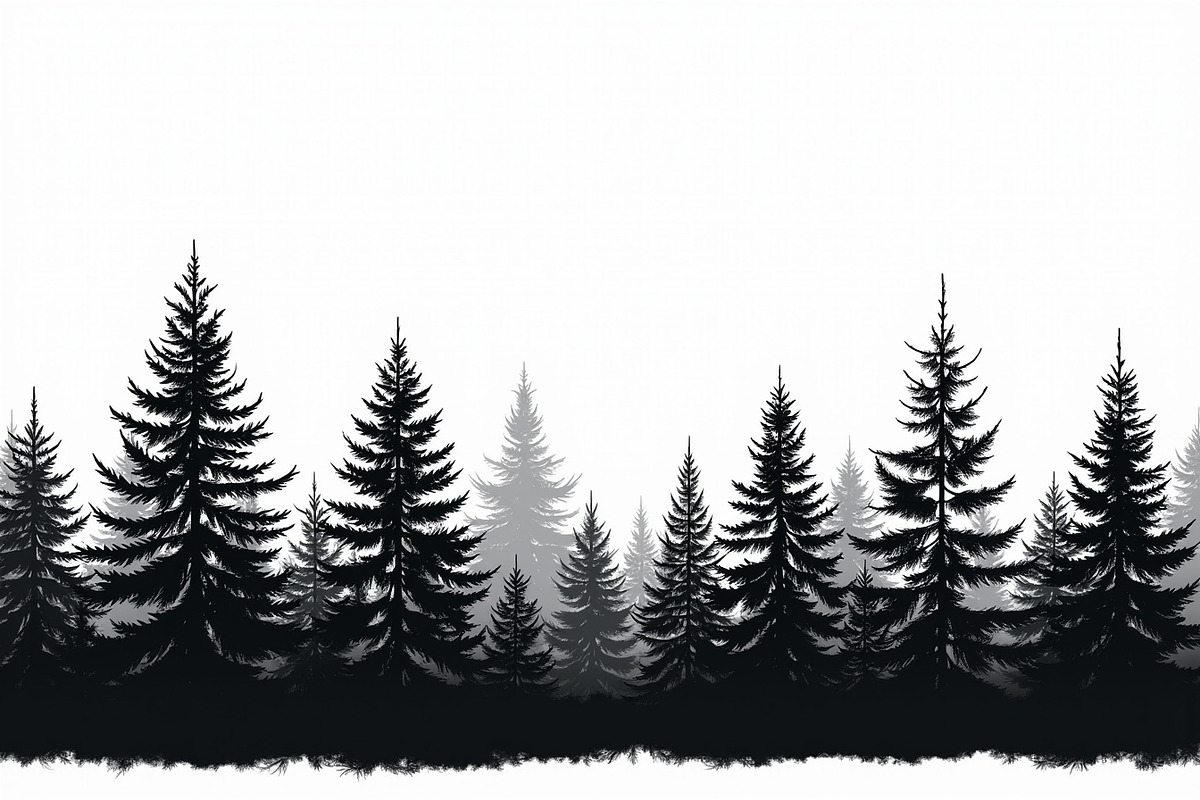 Majestic Pine Trees Silhouette, an Illustration by Amazin_art (Photo 6 of 9)