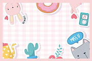 Cute Kawaii Sticker Set, a Templates & Theme by studiogstock (Thumbnail 3 of 5)