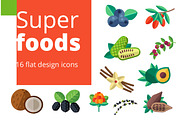 Superfoods set in flat, a Food Illustration by Grafvish (Thumbnail 1 of 2)
